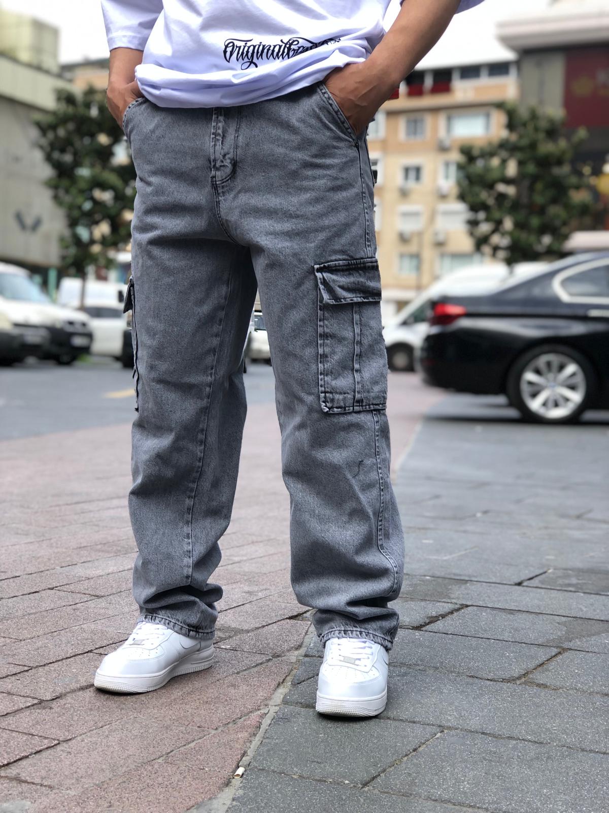Baggy cargo jeans grey